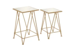Gold Iron Accent Table Set Of 2