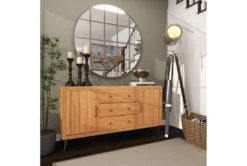 59" Light Brown Wood Buffet -Home Furniture 293165 brown mdf buffet room 88