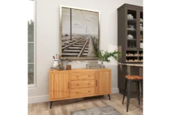 59" Light Brown Wood Buffet -Home Furniture 293165 brown mdf buffet room 95