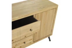 59" Light Brown Wood Buffet -Home Furniture 293165 brown multi media buffet detail 45