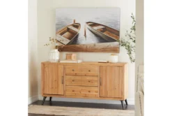 59" Light Brown Wood Buffet -Home Furniture 293165 brown multi media buffet room 85