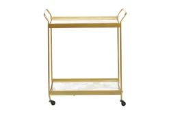 Gold Metal Bar Cart -Home Furniture 293217 gold multi media bar cart back 82
