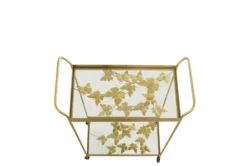 Gold Metal Bar Cart -Home Furniture 293217 gold multi media bar cart detail 47
