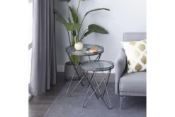 Grey Iron Accent Table Set Of 2 -Home Furniture 293310 grey multi media accent table room 85