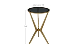 17X25 Multi Color Aluminum Accent Table -Home Furniture 293377 gold metal accent table detail 46