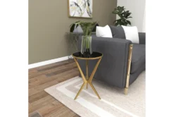 17X25 Multi Color Aluminum Accent Table -Home Furniture 293377 gold metal accent table room 97