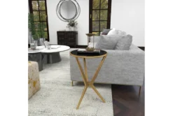 17X25 Multi Color Aluminum Accent Table -Home Furniture 293377 gold metal accent table room 99