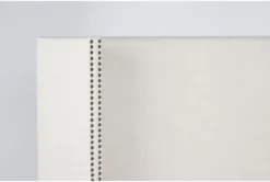 Halle Queen Upholstered Shelter Bed With Nailhead Wings -Home Furniture 293445 beige fabric bed detail 44