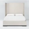 Halle Queen Upholstered Shelter Bed With Nailhead Wings