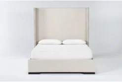 Halle Queen Upholstered Shelter Bed With Nailhead Wings