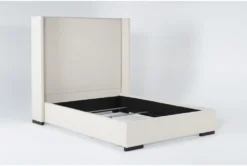 Halle Queen Upholstered Shelter Bed -Home Furniture 293448 beige fabric bed side 19