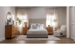 Halle Queen Upholstered Shelter Bed -Home Furniture 293448 natural fabric bed room 46