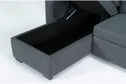 Silva 91" Convertible Sofa Sleeper With Left Arm Facing Storage Chaise -Home Furniture 293526 grey fabric sectional v2 detail 44