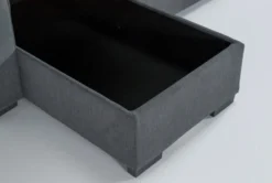 Silva 91" Convertible Sofa Sleeper With Left Arm Facing Storage Chaise -Home Furniture 293526 grey fabric sectional v2 side 21