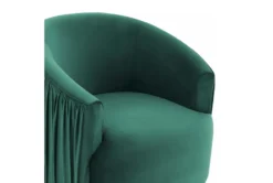Judy Emerald Velvet Pleated Swivel Accent Chair -Home Furniture 294769 green fabric swivel detail 45