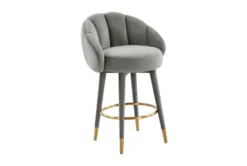 Myla Light Grey Swivel Bar Stool