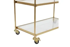 Brass Rolling Bar Cart -Home Furniture 295266 brown metal bar cart detail 44