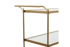 Brass Rolling Bar Cart -Home Furniture 295266 brown metal bar cart detail 45