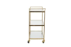 Brass Rolling Bar Cart -Home Furniture 295266 brown metal bar cart front 03