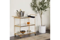Brass Rolling Bar Cart -Home Furniture 295266 brown metal bar cart room 85