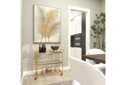 Brass Rolling Bar Cart -Home Furniture 295266 yellow metal bar cart room 87