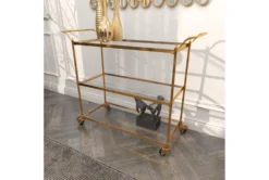Brass Rolling Bar Cart -Home Furniture 295266 yellow metal bar cart room 88