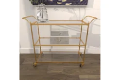 Brass Rolling Bar Cart -Home Furniture 295266 yellow metal bar cart room 91