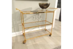 Brass Rolling Bar Cart -Home Furniture 295266 yellow metal bar cart room 92