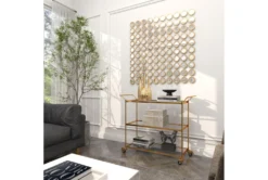 Brass Rolling Bar Cart -Home Furniture 295266 yellow metal bar cart room 93