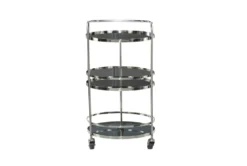 Silver Stainless Steel Round Bar Cart 13 Silver Stainless Steel Round Bar Cart -Home Furniture 295267 silver metal bar cart back 82