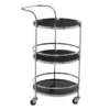 Silver Stainless Steel Round Bar Cart