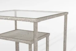 Harlow 3 Piece Coffee Table Set -Home Furniture 295612 silver metal coffee and end table set detail 45