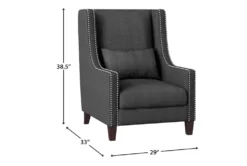 Raymond Dark Grey Accent Chair -Home Furniture 296331 grey fabric accent chair detail 44