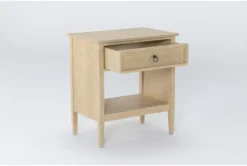 Magnolia Home Wells 1-Drawer Nightstand By Joanna Gaines -Home Furniture 296580 natural wood nightstand back 65