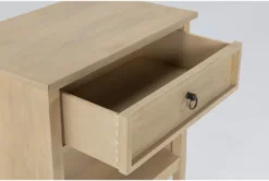Magnolia Home Wells 1-Drawer Nightstand By Joanna Gaines -Home Furniture 296580 natural wood nightstand detail 44