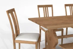 Magnolia Home Collins 84" Dining With Bench & Nora Dining Chairs Set For 6 By Joanna Gaines -Home Furniture 296745 natural wood dining set detail 44