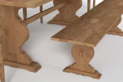 Magnolia Home Collins 84" Dining With Bench & Nora Dining Chairs Set For 6 By Joanna Gaines -Home Furniture 296745 natural wood dining set detail 45