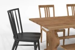 Magnolia Home Collins 84" Dining With Bungalow & Nora Dining Chairs Set For 6 By Joanna Gaines -Home Furniture 296746 natural wood dining set detail 44