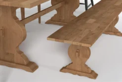 Magnolia Home Collins 84" Dining With Bungalow & Nora Dining Chairs Set For 6 By Joanna Gaines -Home Furniture 296746 natural wood dining set detail 45