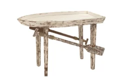 49X33 Light Brown Wood Accent Table