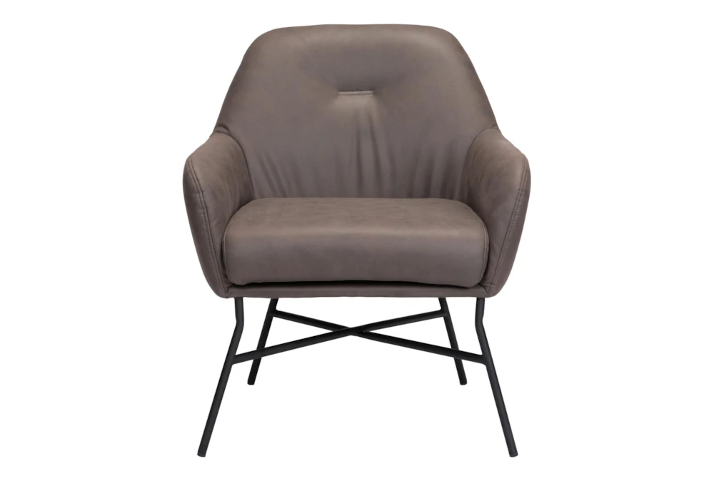 Halstead Brown Faux Leather Accent Chair 3 Halstead Brown Faux Leather Accent Chair - Image 3