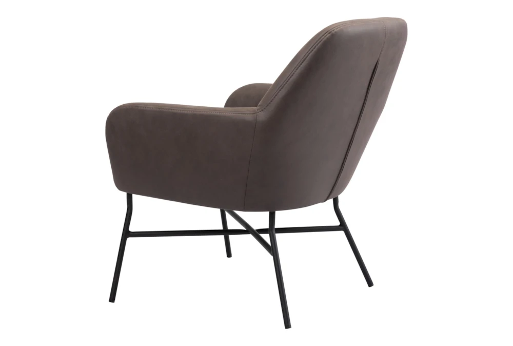 Halstead Brown Faux Leather Accent Chair 7 Halstead Brown Faux Leather Accent Chair - Image 7