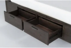 Gustav Queen Panel Bed With Storage By Nate Berkus + Jeremiah Brent -Home Furniture 297642 dark brown wood bed detail 46