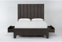 New Release -Home Furniture 297642 dark brown wood bed front 02