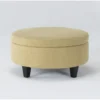 Perch II 32" Fabric Dijon Medium Round Storage Ottoman