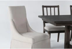 Gustav 78"-98" Rectangle Dining With Bench, Side Chairs, & Upholstered Host Chairs Set For 6 By Nate Berkus + Jeremiah Brent 8 Gustav 78"-98" Rectangle Dining With Bench, Side Chairs, & Upholstered Host Chairs Set For 6 By Nate Berkus + Jeremiah Brent -Home Furniture 298514 dark brown wood dining set detail 44