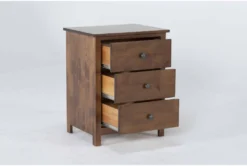 Carson 3-Drawer Nightstand 7 Carson 3-Drawer Nightstand -Home Furniture 298561 brown wood nightstand side 19