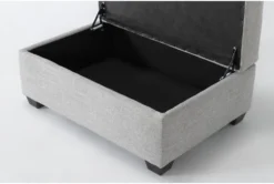 Hampstead Dove Storage Ottoman -Home Furniture 299040 grey fabric ottoman detail 44