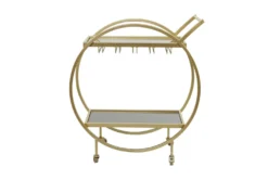 Gold Rolling Round Bar Cart 15 Gold Rolling Round Bar Cart -Home Furniture 299637 back 82