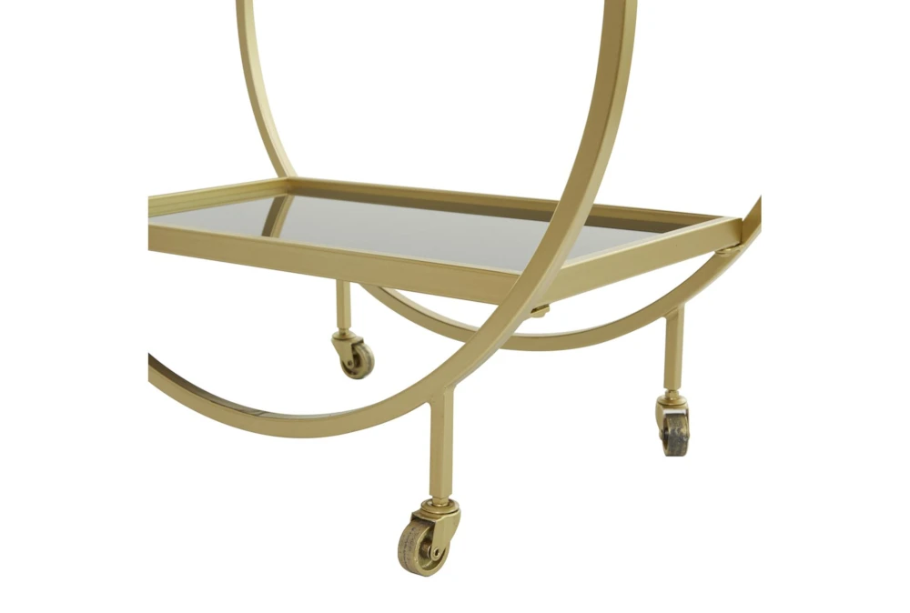 Gold Rolling Round Bar Cart 6 Gold Rolling Round Bar Cart - Image 6